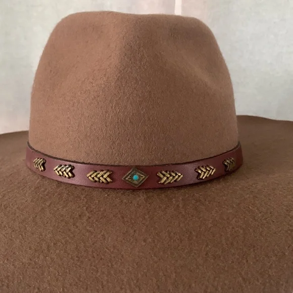 Eddy Bros. Dark Khaki Brown Wool Stetson Rancher Cowboy Hat Broken Arrow Band - Picture 2 of 6